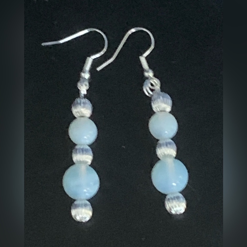 Quiet Elegance in these special Opalite Earrings.  Dangle length 2.25”